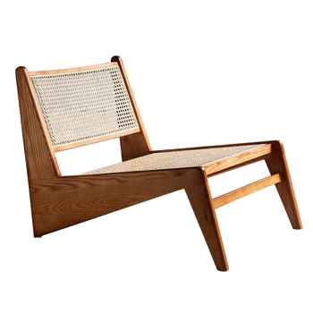 Одноместное кресло из массива дерева Северное домашнее кресло из натурального ротанга Кресло для отдыха Кресло для отдыха в гостиной