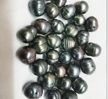 Оптовая продажа 20 свободных жемчужин около 6,6x7,7 мм натуральный морской натуральный черный незакрепленный жемчуг ювелирные изделия DIY ожерелье браслет полностью просверленный