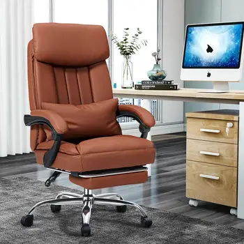 Офисное кресло Реклайнер Домашний удобный вращающийся стул Подъем Высокая спинка Наклон Регулируемое кресло-босс
