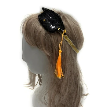 Повязка для волос на выпускном вечере студентов университета с блестками Докторская повязка на голову