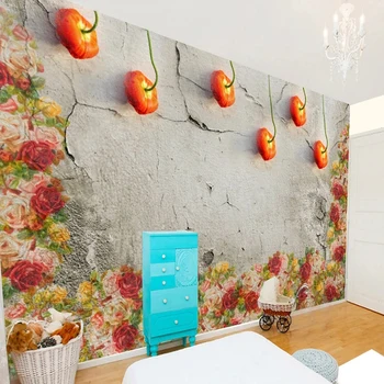 Пользовательские обои любого размера 3D Розовые листья Роспись стен Ресторан Кафе Фон Домашний Декор Фреска 3D Обои