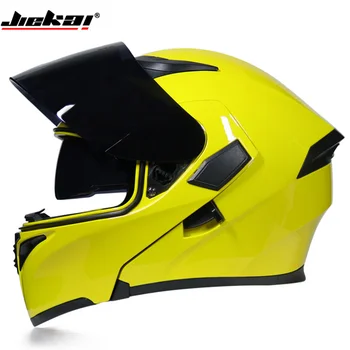 Профессиональный гоночный мотоциклетный шлем Dot Ece одобрен Flip Up Motocross Casco Moto Модульный полнолицевой двойной объектив Casque Safety