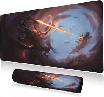 Расширенный большой коврик для игровой мыши Cool Dragon Flame XXL Размер клавиатуры Коврик для мыши Настольный коврик 35,4 x 15,7 дюйма