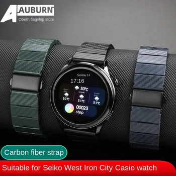 Ремешок для часов из углеродного волокна 20 мм 22 мм для часов Seiko Tissot, Casio, Mido, Citizen, Samsung, Huawei, различных брендов, универсальная цепочка для часов