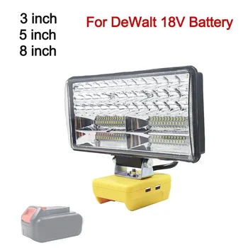  светодиодный фонарик рабочего освещения 3 дюйма 8 дюймов для Dewalt 18 В литиевая батарея Портативный фонарь Инструментальная лампа с двойным USB DCB200