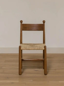 Средневековая мебель, винтажный обеденный стул из ротанга, домашний французский обеденный стул из ротанга