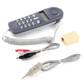 Телефонный телефон Тестер приклада Lineman Tool Набор сетевых кабелей Устройство C019 Проверка неисправности телефонной линии Серый Синий