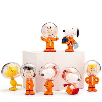 Уточните Стили Серия Kawaii Space Подарки для детей Снупи Салли Люси Вудсток Чарли Браун Фигурки Игрушки Куклы