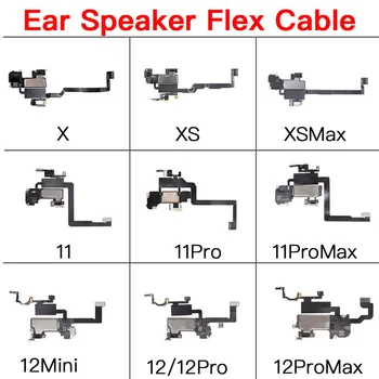 Ушной динамик Гибкий кабель для iPhone 11 12 Pro X XR XS MAX Top Sound Speaker Earpieces Датчик приближения Flex Замена