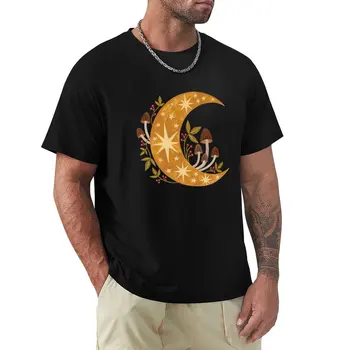 хлопковые футболки черные мужские футболки Футболка с принтом Forest Moon футболки рубашка с животным принтом для мальчиков футболка с круглым вырезом