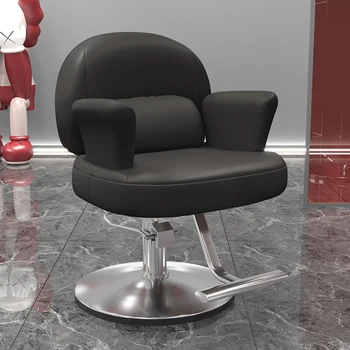 Черный салон красоты парикмахерское кресло роскошный персонализированный дешевый дизайн стул классический подставка для ног минималистичная мебель для салона Cadeira