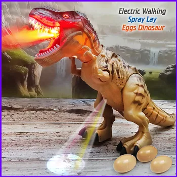 Электрическая игрушка Большой размер Ходьба Спрей Отложить яйца Динозавр Робот Со Светом Звук Механические Динозавры Модель Игрушки