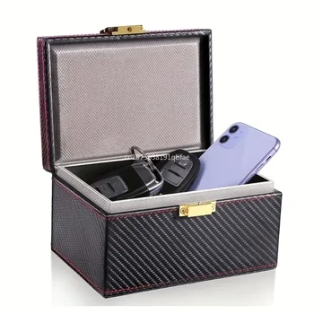  Ящик для хранения Автомобильный ящик для ключей Коробка для экранирования сигнала RFID высокой емкости для автомобильных ключей Противоугон Автомобильный брелок Защита Сейф